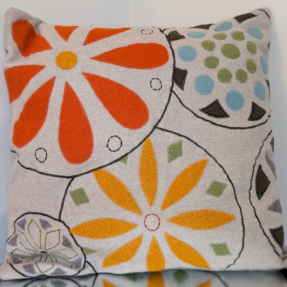 Rizzy Home Felt Embroidered Throw Pillows - Picture 5 of 9